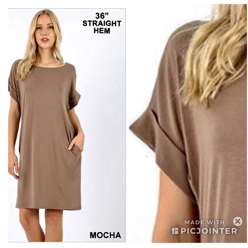 Mocha tee shirt dress